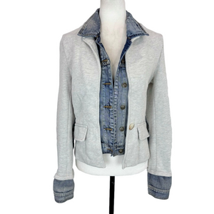 Frederick Ian sweatshirt blazer, faux jean jacket